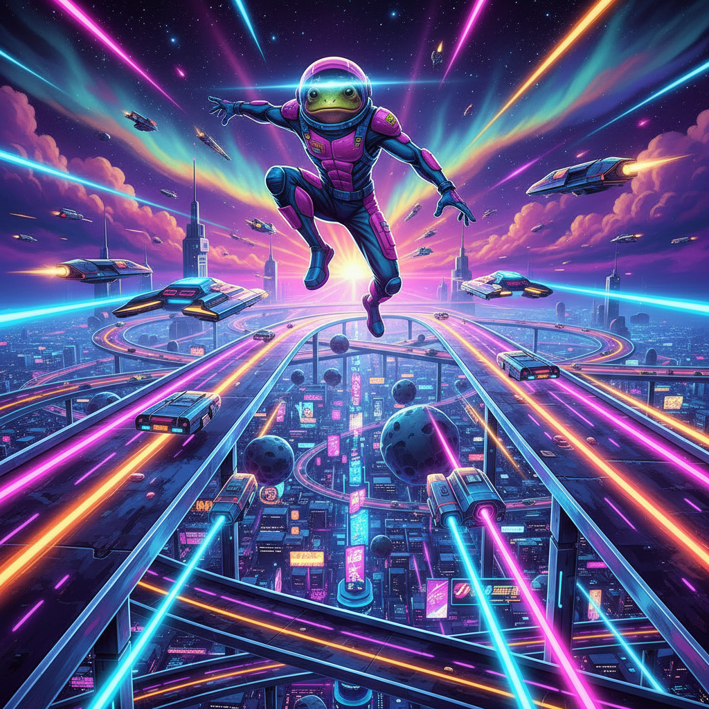 Neon Space Hopper - Jabali AI Poster