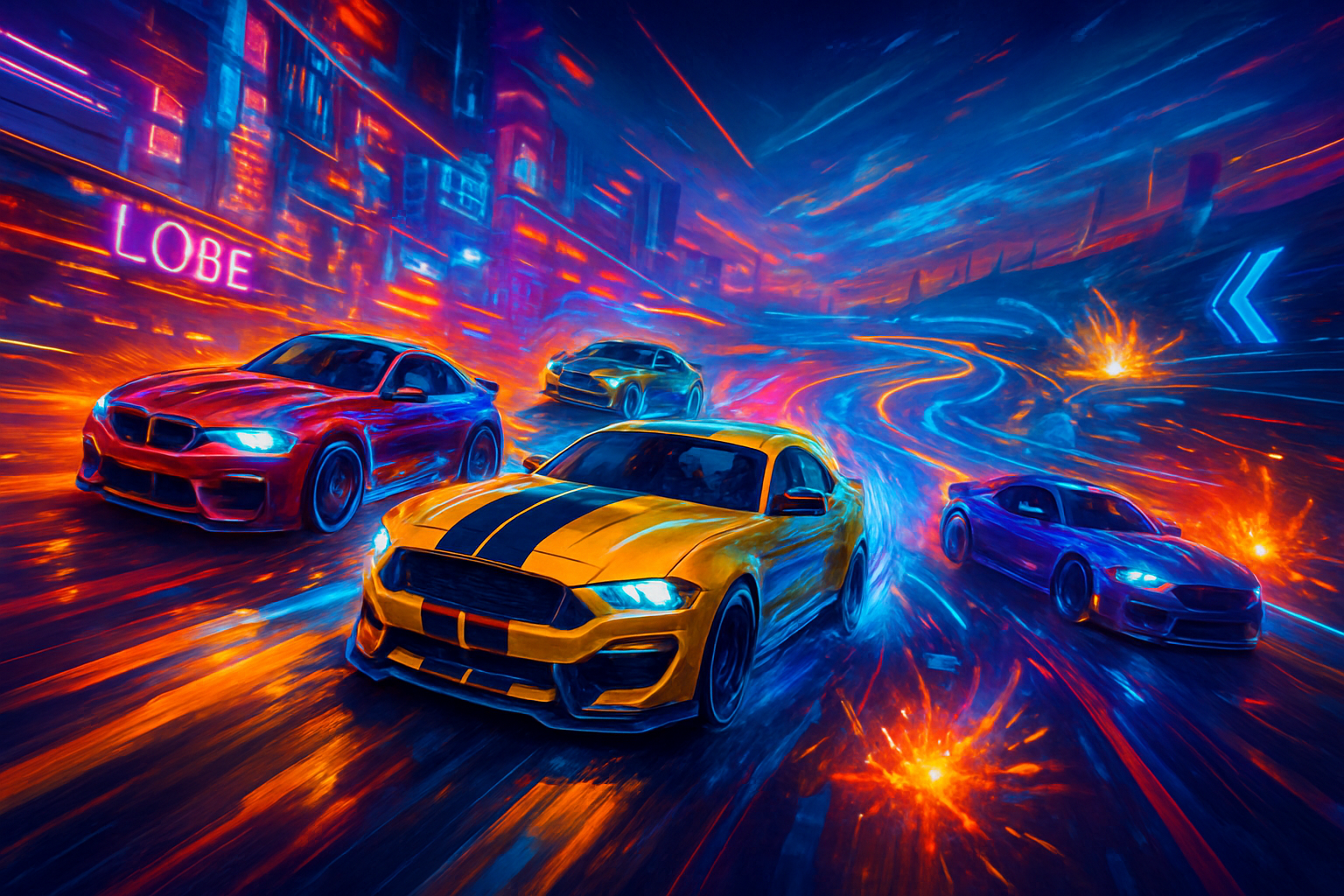 Neon Rivals: Combat Racing - 3D Racing by Jabali AI