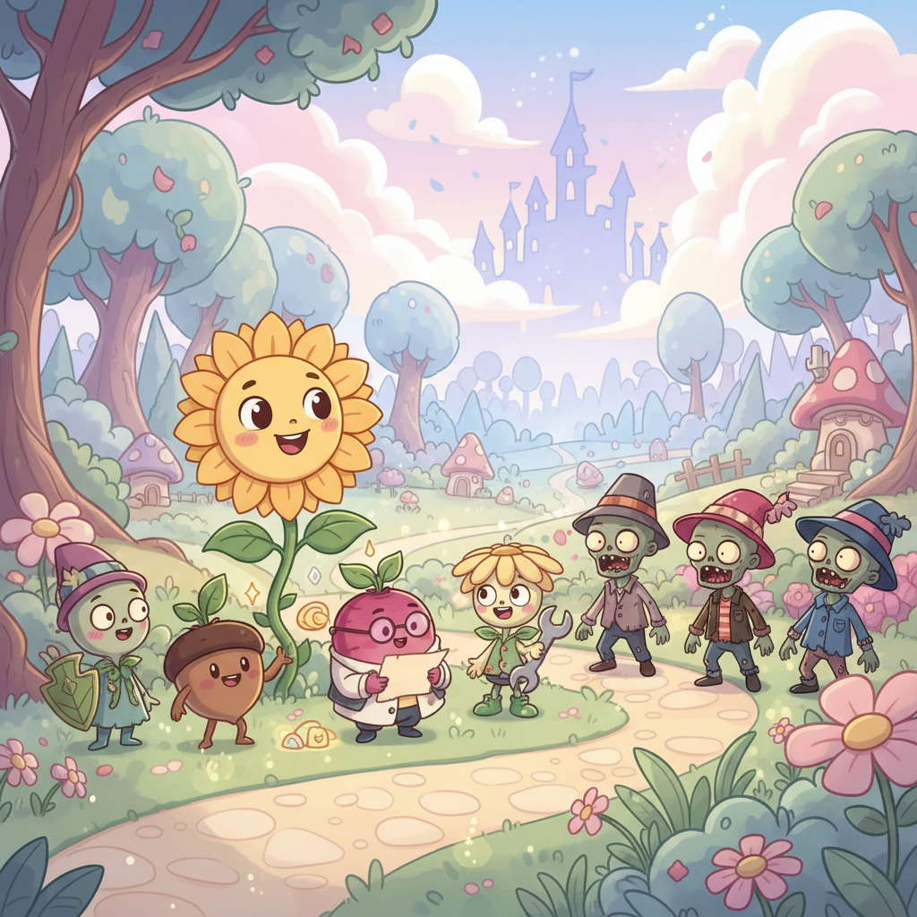 Petal Pals vs. Zany Zombies - Jabali AI Poster