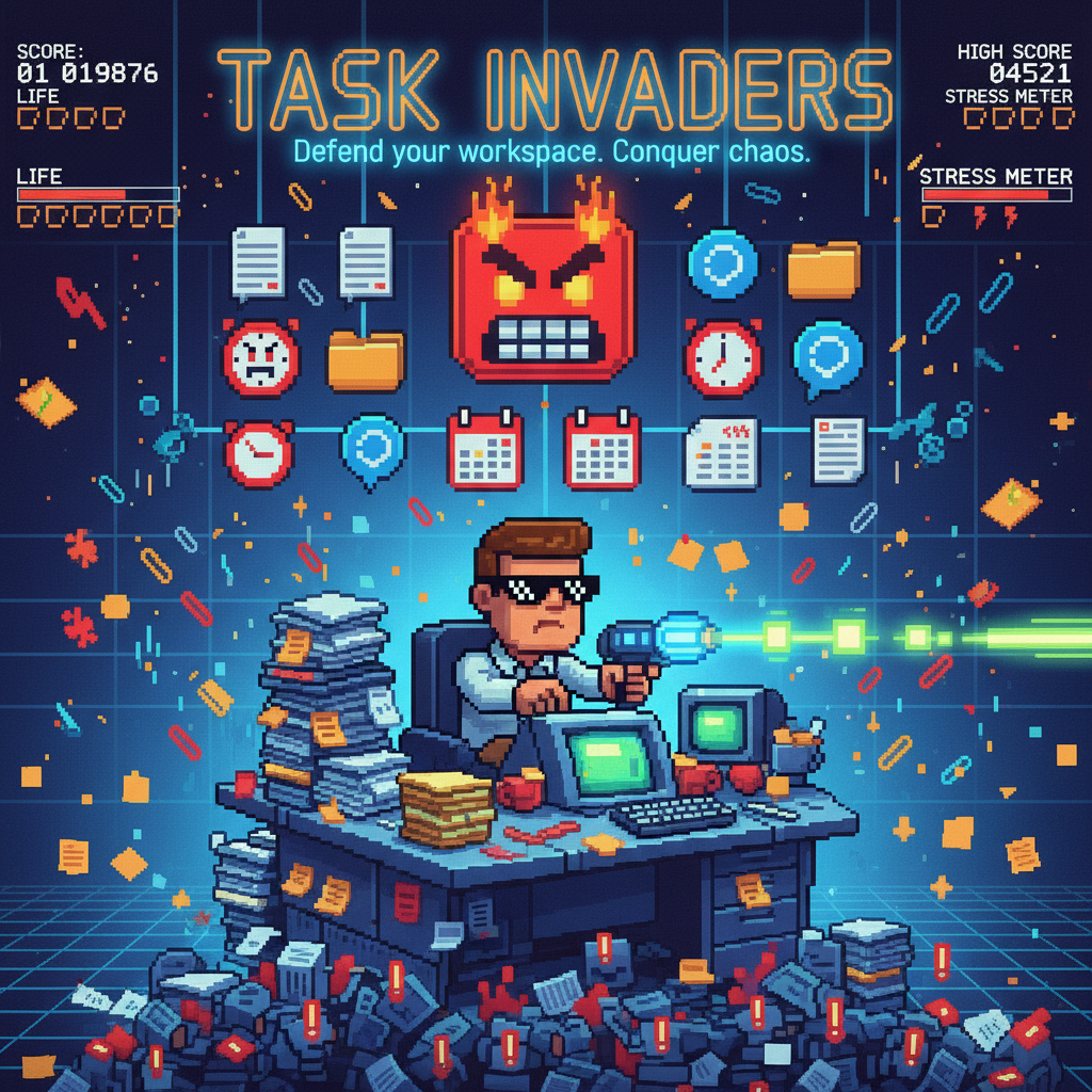 Task Invaders - Fixed Shooter Arcade by Jabali AI