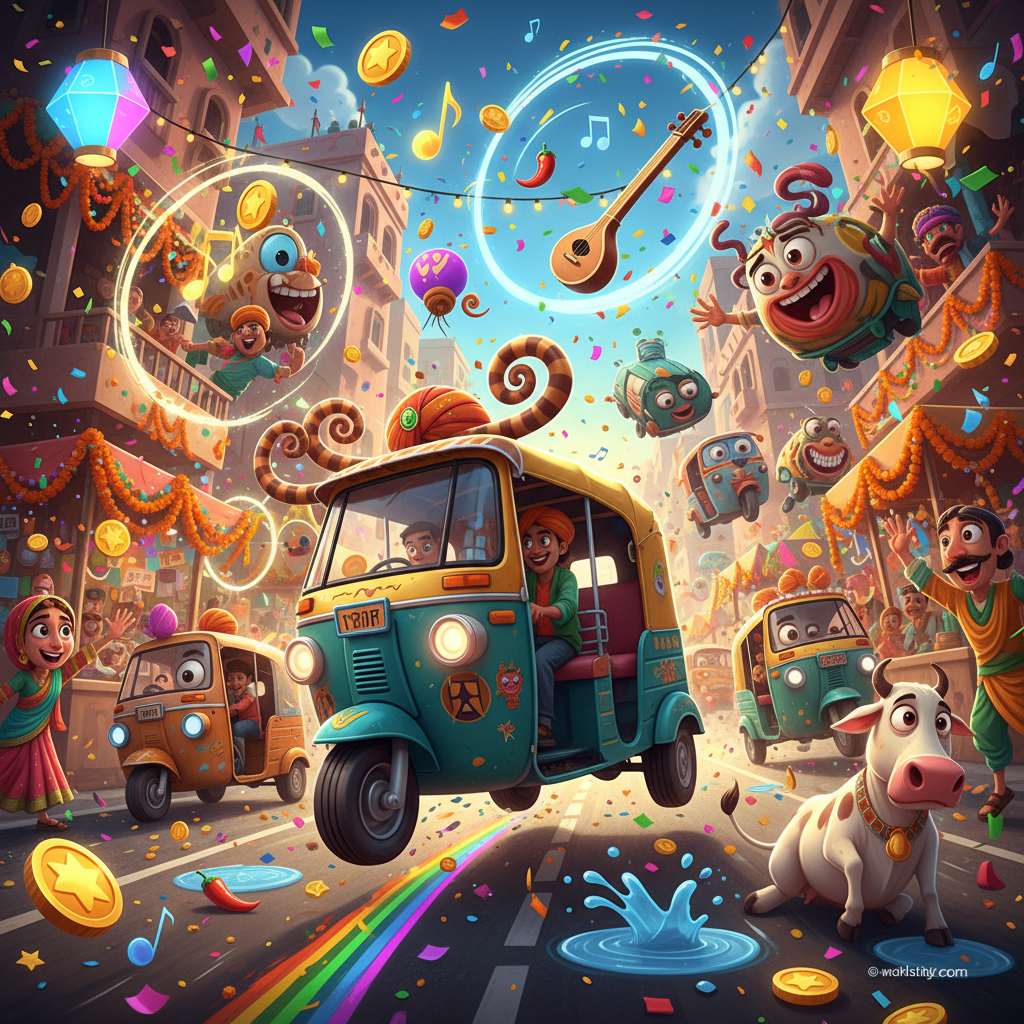 Auto Rickshaw Rush - Jabali AI Poster