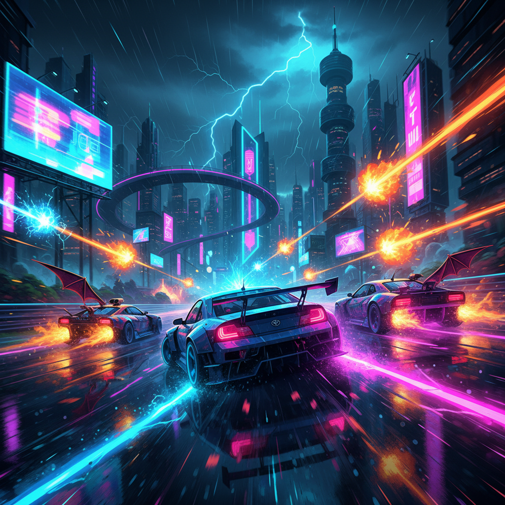 Neon Drift Battlegrounds - 3D Racing by Jabali AI