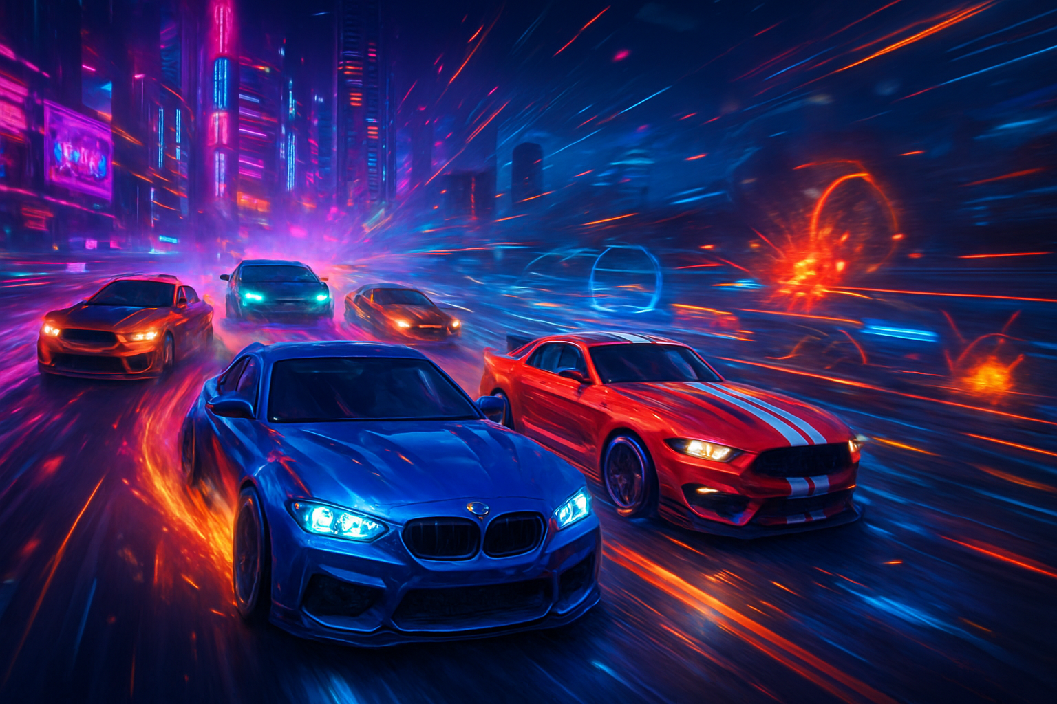 Neon Rivals: Combat Racing - 3D Racing by Jabali AI
