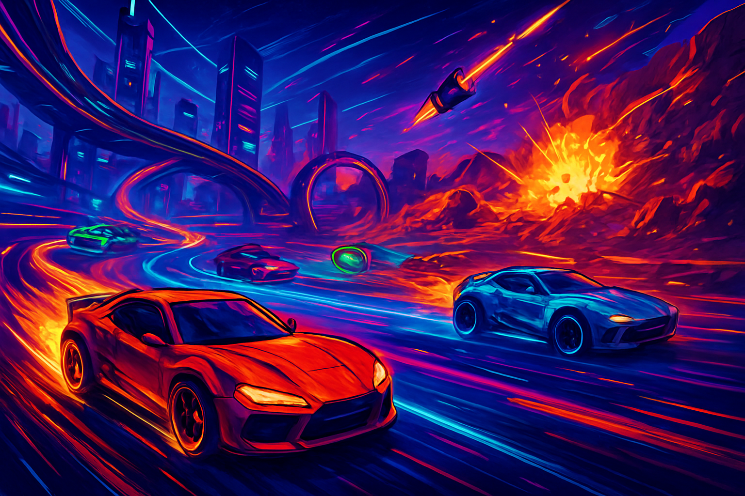 Neon Rush: Combat Racers - 3D Racing by Jabali AI